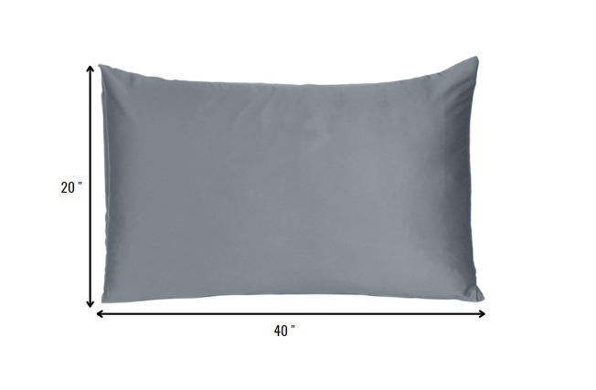 Dark Gray Dreamy Set Of 2 Silky Satin King Pillowcases