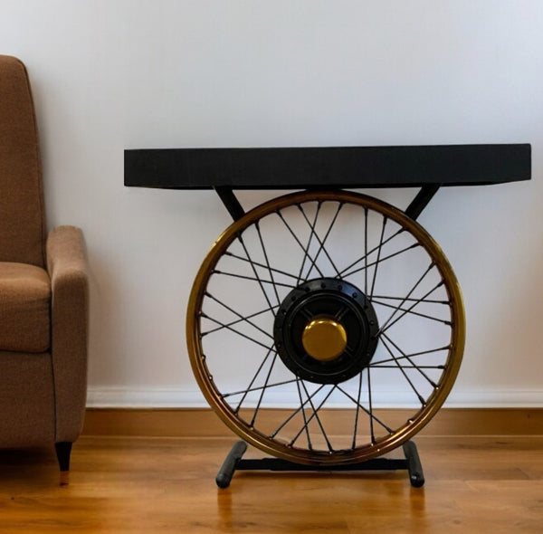 22 Black Solid Wood End Table