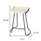 21" Off White And Black Manufactured Wood And Iron Backless Counter Height Bar Chair