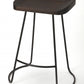 26" Dark Brown And Black Iron Backless Counter Height Bar Chair