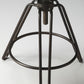 29" Brown And Gray Iron Swivel Backless Counter Height Bar Chair