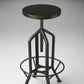 39" Black Manufactured Wood And Iron Swivel Backless Bar Chair