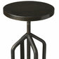 39" Black Manufactured Wood And Iron Swivel Backless Bar Chair