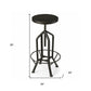 39" Black Manufactured Wood And Iron Swivel Backless Bar Chair