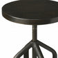 39" Black Manufactured Wood And Iron Swivel Backless Bar Chair