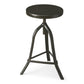 Black Solid Wood And Iron Backless Adjustable Height Bar Chair