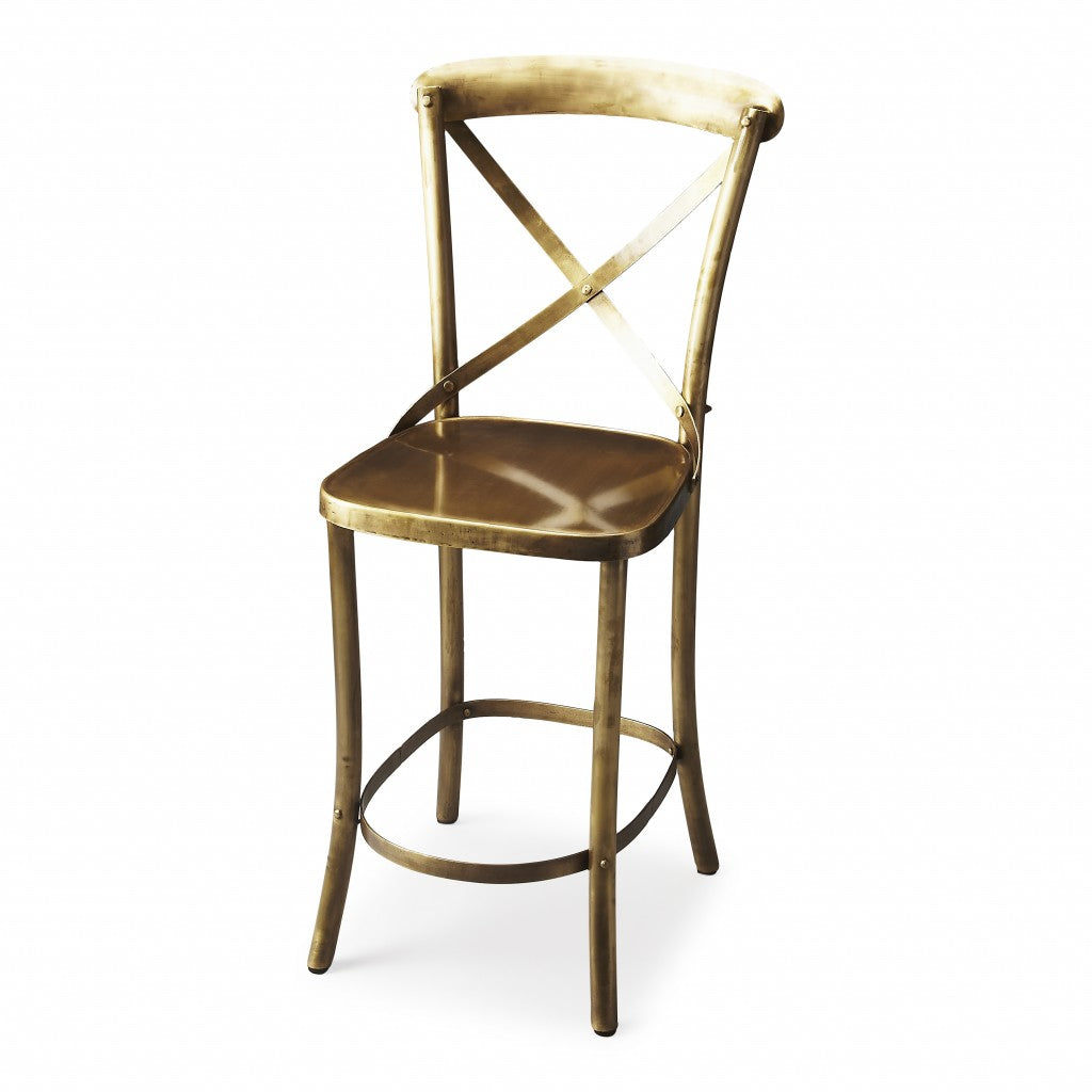 24" Gold Iron Bar Chair