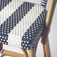 28" Blue and White And Natural Rattan Bar Chair