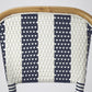 28" Blue and White And Natural Rattan Bar Chair