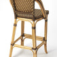 28" Brown Rattan Counter Height Bar Chair