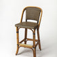 28" Brown Rattan Counter Height Bar Chair