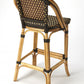 26" Brown And Natural Rattan Counter Height Bar Chair