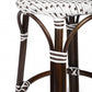 24" Dark Brown White and Brown Rattan Backless Counter Height Bar Chair