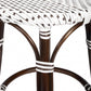 24" Dark Brown White and Brown Rattan Backless Counter Height Bar Chair