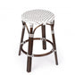 24" Dark Brown White and Brown Rattan Backless Counter Height Bar Chair