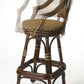 30" Brown Rattan Bar Chair