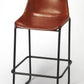 28" Brown And Black Iron Bar Chair