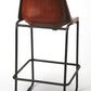 28" Brown And Black Iron Bar Chair