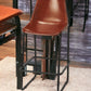 28" Brown And Black Iron Bar Chair