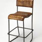 31" Brown And Black Iron Bar Chair