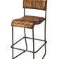 31" Brown And Black Iron Bar Chair