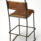 31" Brown And Black Iron Bar Chair