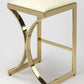 24" Off White And Gold Faux Leather And Iron Backless Counter Height Bar Chair