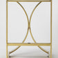 24" Off White And Gold Faux Leather And Iron Backless Counter Height Bar Chair