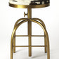 39" Multicolor And Gold Iron Swivel Backless Counter Height Bar Chair