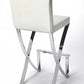 29" Off-white And Silver Iron Bar Chair