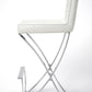 29" Off-white And Silver Iron Bar Chair