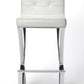 29" Off-white And Silver Iron Bar Chair