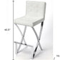 29" Off-white And Silver Iron Bar Chair