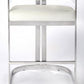 28" White And Silver Stainless Steel Low back Counter Height Bar Chair