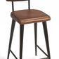 28" Brown And Black Iron Bar Chair