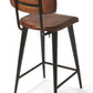 28" Brown And Black Iron Bar Chair