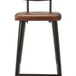 28" Brown And Black Iron Bar Chair