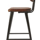 28" Brown And Black Iron Bar Chair