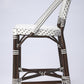 28" White And Dark Brown Rattan Bar Chair