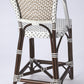 28" White And Dark Brown Rattan Bar Chair