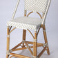 28" White And Natural Rattan Bar Chair