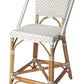 28" White And Natural Rattan Bar Chair