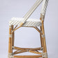 28" White And Natural Rattan Bar Chair