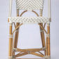 28" White And Natural Rattan Bar Chair