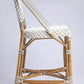 28" White And Natural Rattan Bar Chair