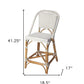 28" White And Natural Rattan Bar Chair