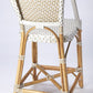 28" White And Natural Rattan Bar Chair