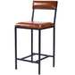 27" Brown And Black Iron Bar Chair