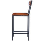 27" Brown And Black Iron Bar Chair