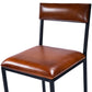 27" Brown And Black Iron Bar Chair